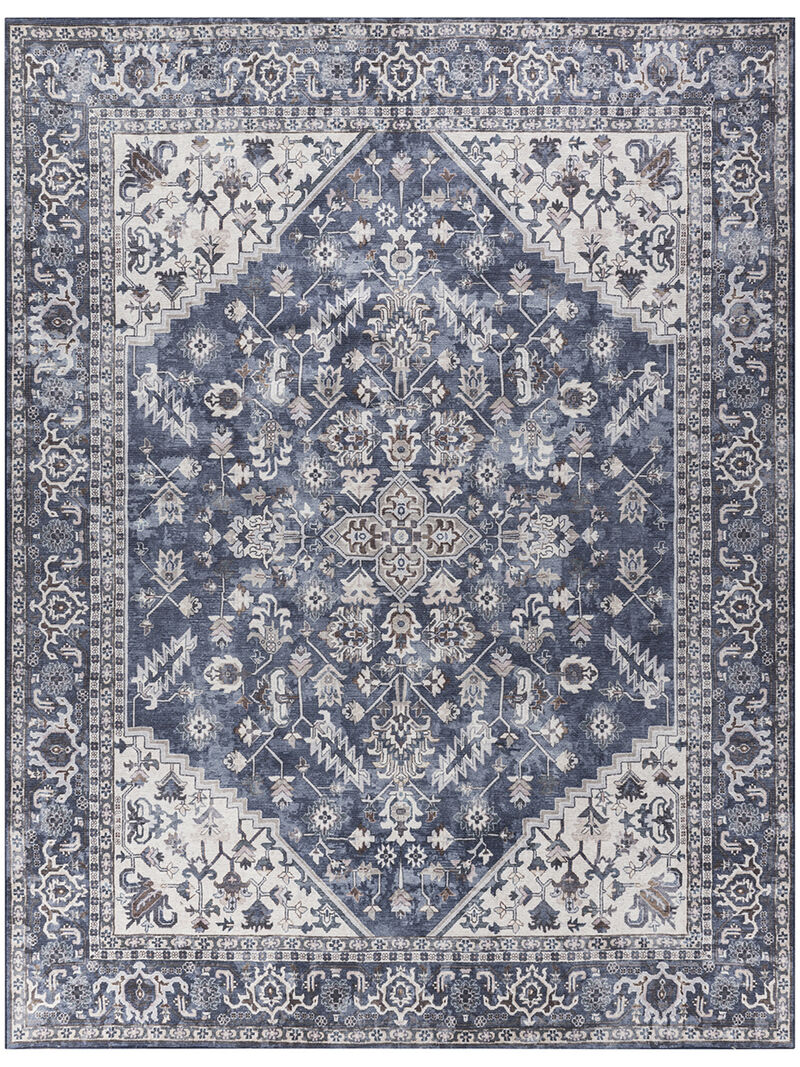 Machine Washable Series 1 SR104 Navy/Ivory 10' x 14' Rug