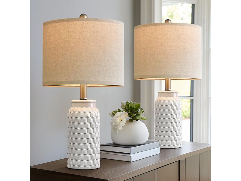 Modern Farmhouse 22.5" Seeded Glass Table Lamp