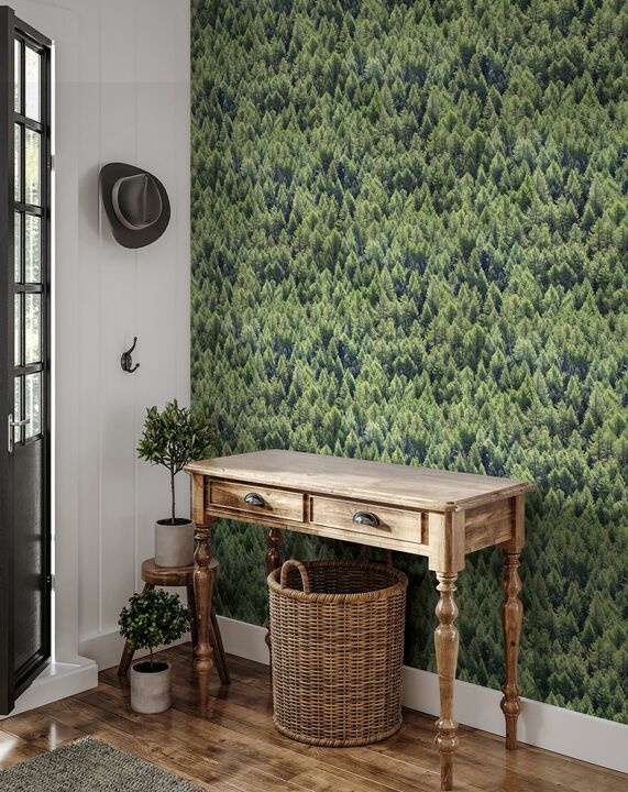 The Woods and Wicker Floral Green Wallpaper 45730
