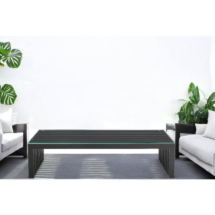 Pangea Home Vlad Coffee Table Rectangle Metal Black