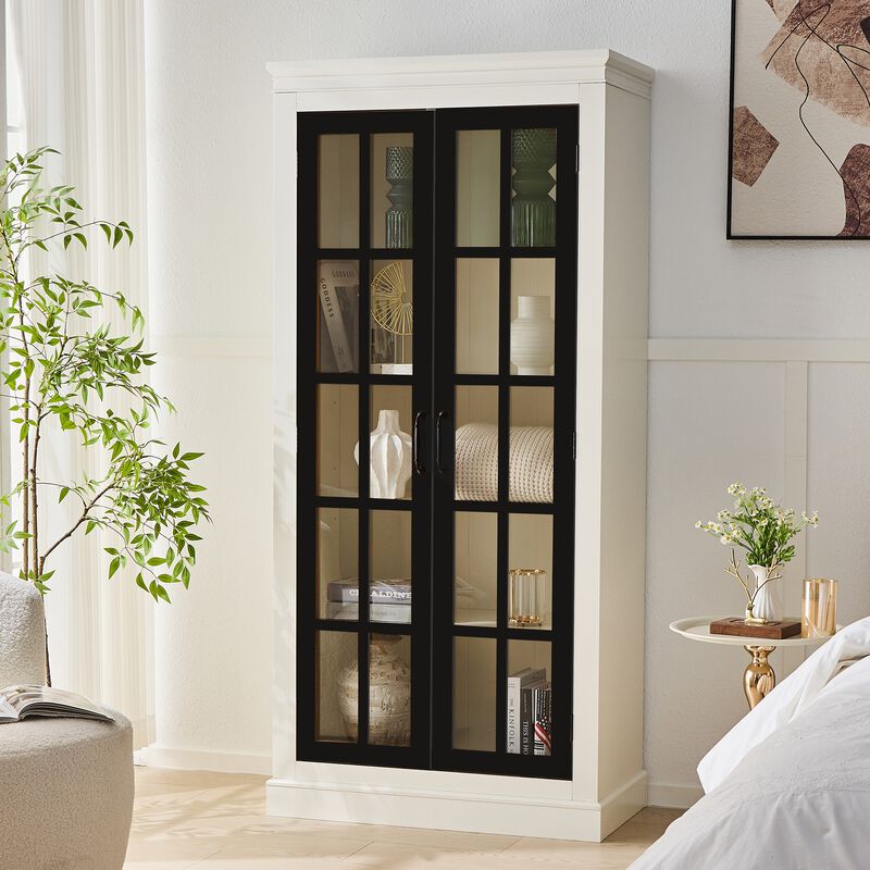 Hugzi Grid Glass Tall Curio Cabinet image number 5