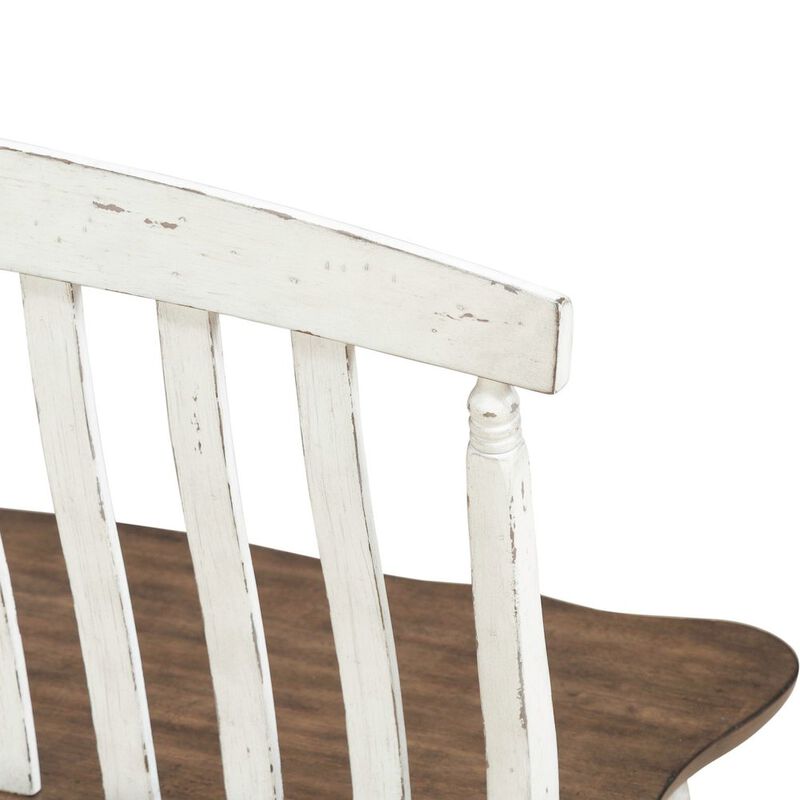 Liberty Furniture Al Fresco Slat Back Bench for Dining Room - Graphite & Whitestone image number 5