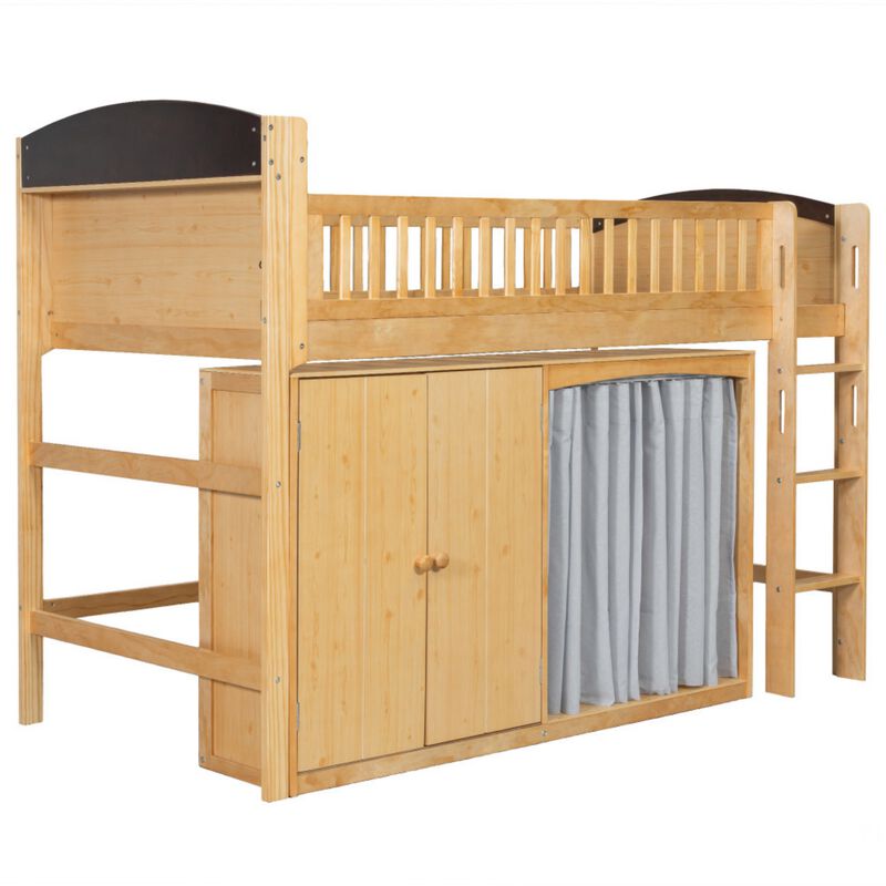 Niswur Wood Kids Loft Bed image number 8