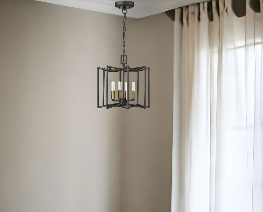 Hivvago Rhian 4-Light Matte Black Pendant
