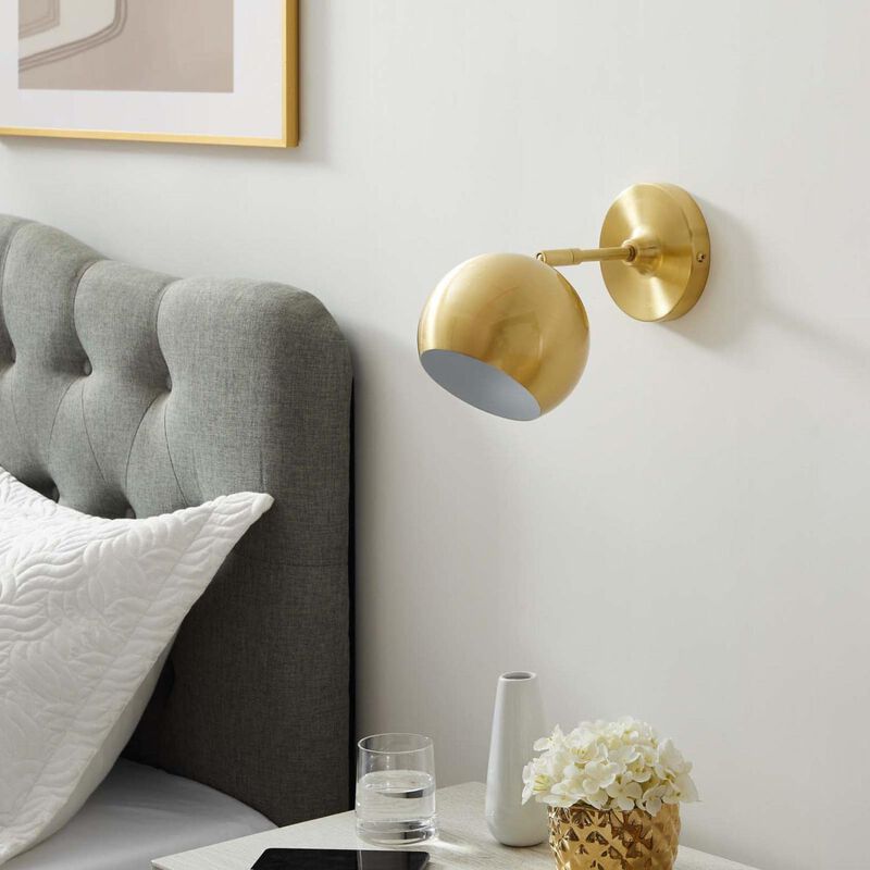 Modway Satin Brass Chalice Swing-Arm Metal Wall Sconce EEI-5613-SBR image number 2
