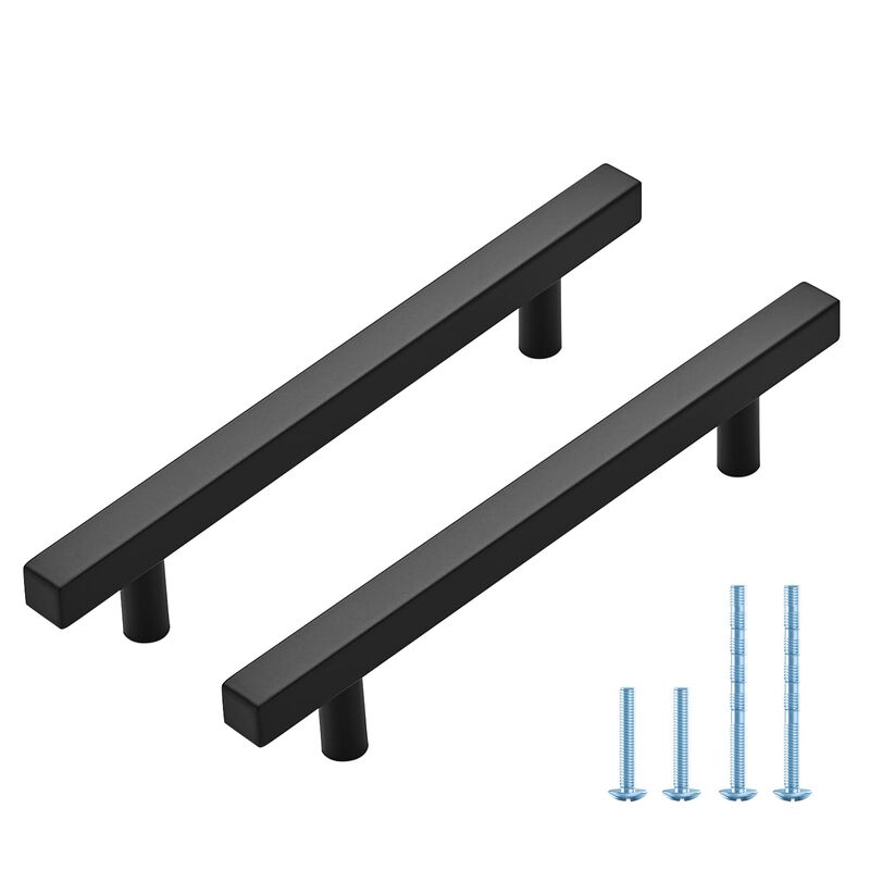 10 Pack Matte Black Kitchen Cabinet Drawer Pulls Kitchen Cabinet Handles for Cupboard 7.38 Inch Cabinet Pulls with 5 Inch Hole C