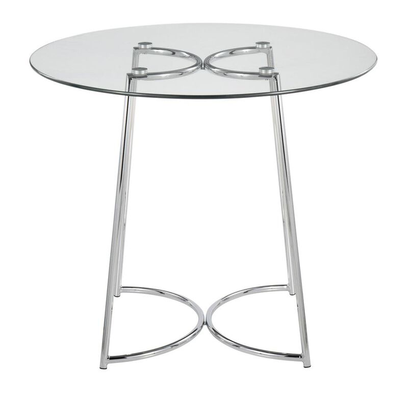 LumiSource Chrome, Clear Glass Cece Dinette Table
