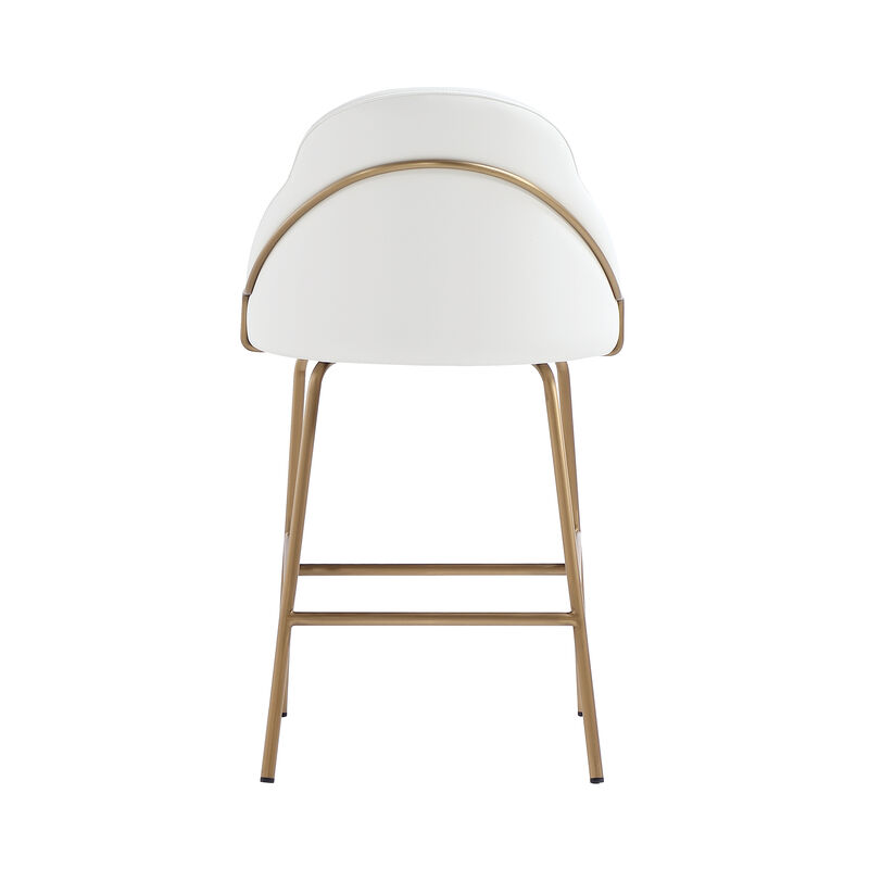 Gracie Counter Stools in White and Gold (Set of 2)