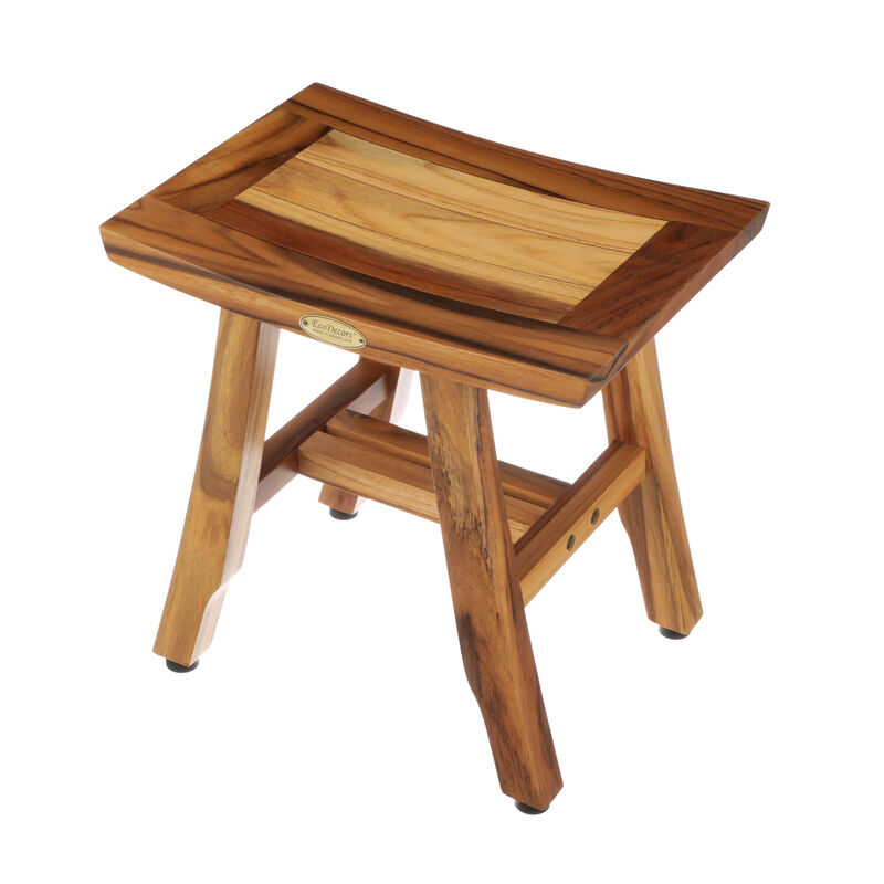 EcoDecors Satori 14" Solid Teak Shower Bench