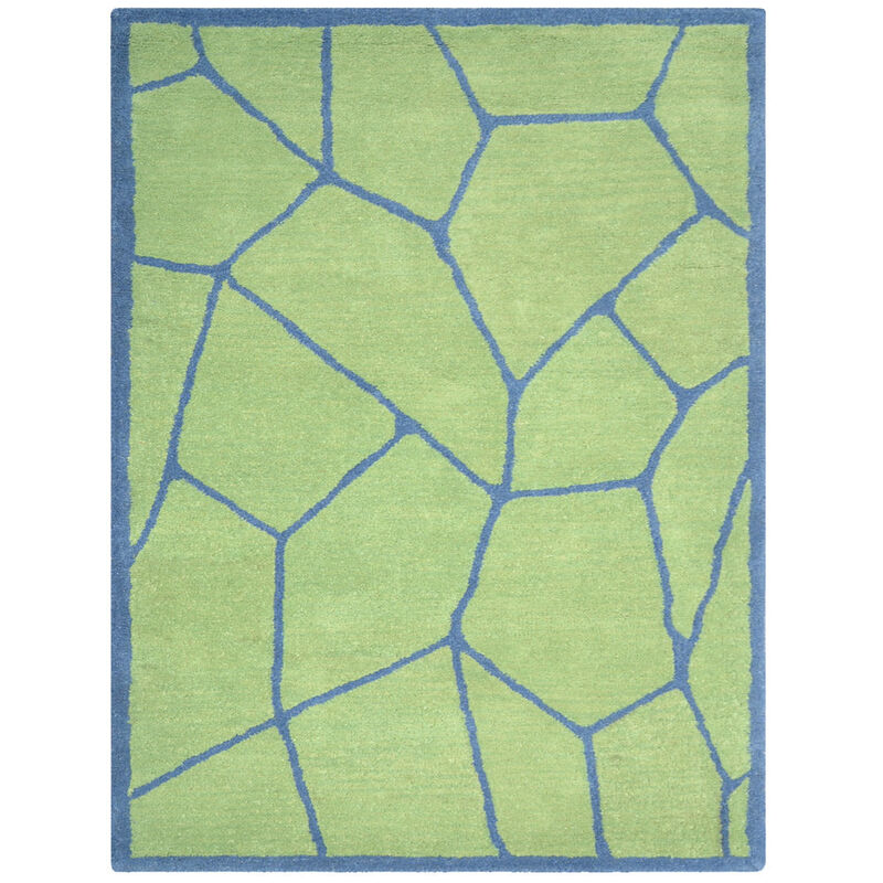 RUGSOTIC CARPETS HAND TUFTED WOOL ECO-FRIENDLY AREA RUGS  - Rectangle Shape, Green & Blue, Contemporary Modern Design, High Pile Handmade Area Rugs for Living Room, Bed Room (K00692) image number 0