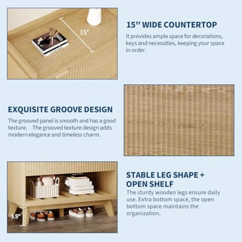 Slim Entryway Shoe Storage Cabinet Flip Drawer Adjustable Shelves 48 Inch image number 3