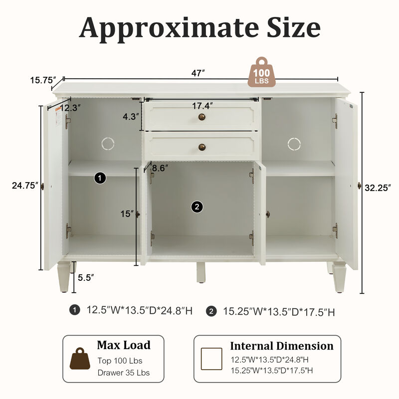 Vadvik Sideboard Cabinet with 4 Doors image number 6