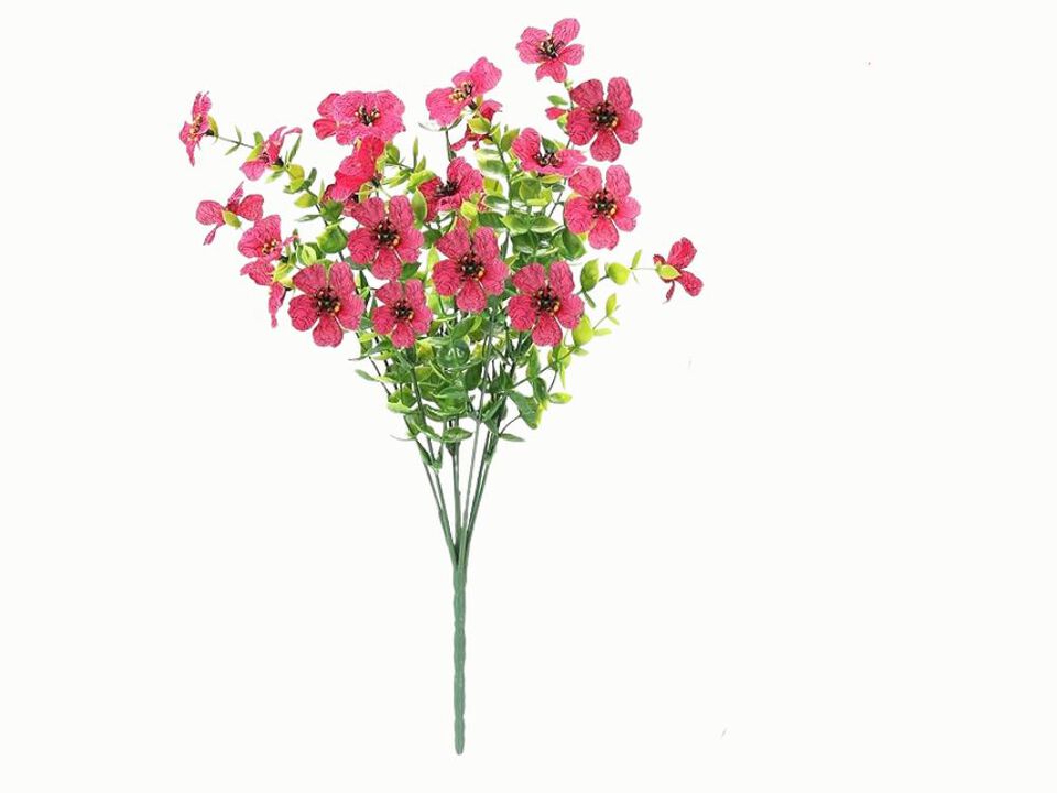 12 Bundle Fuchsia Artificial Outdoor Plants UV Resistant Window Box Decor