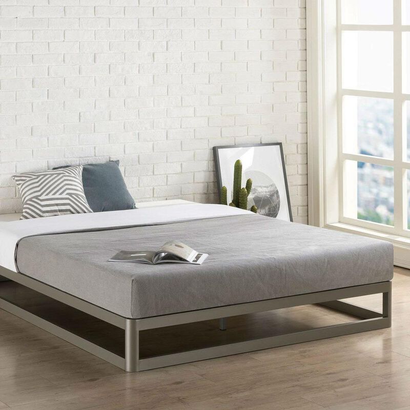 Hivvago Full size Heavy Duty Modern Low Profile Metal Platform Bed Frame