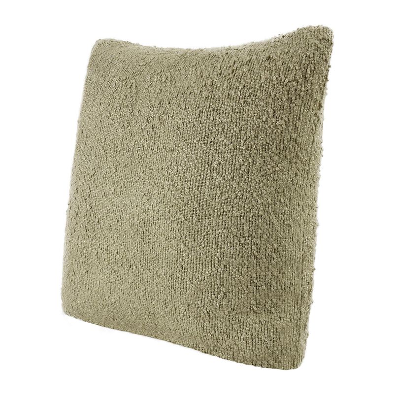 Sue Square Accent Throw Pillow, 14x26 Square, Cotton Blend Wheat Green - Benzara