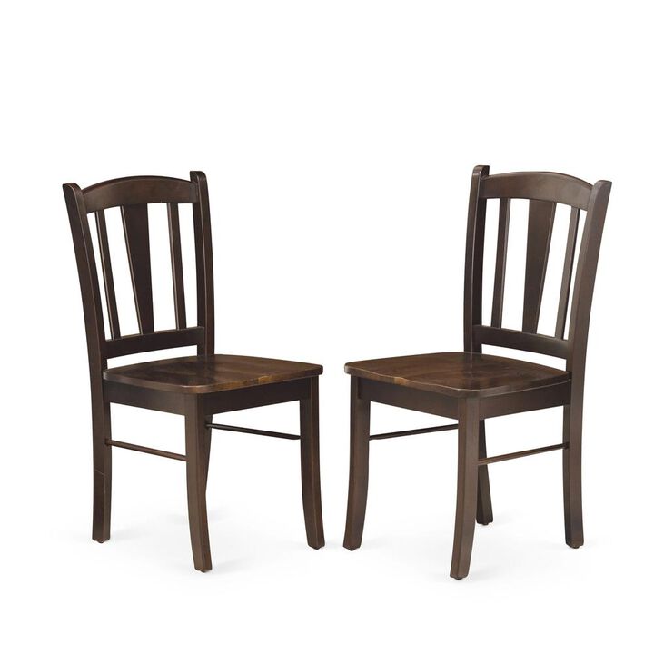 DLC-OAK-W Dublin Dining room Chair with Wood Seat - Set of 2