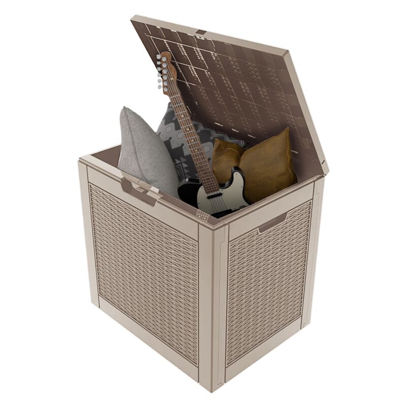 Mondawe 31 GAL Rattan Deck Boxes for Outdoor Storage with Side Handles