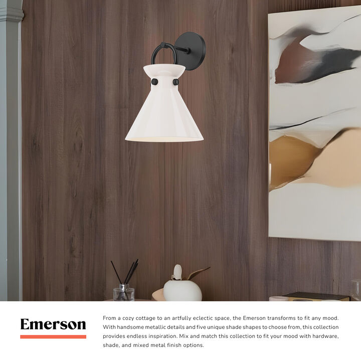 Emerson 9-in Aged Gold/Clear 1 Light Damp-Rated Wall/Vanity Light