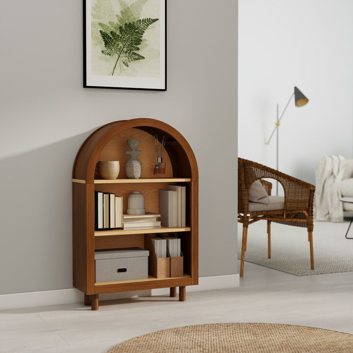 Lusog Arched Small Bookcase Storage Cabinet