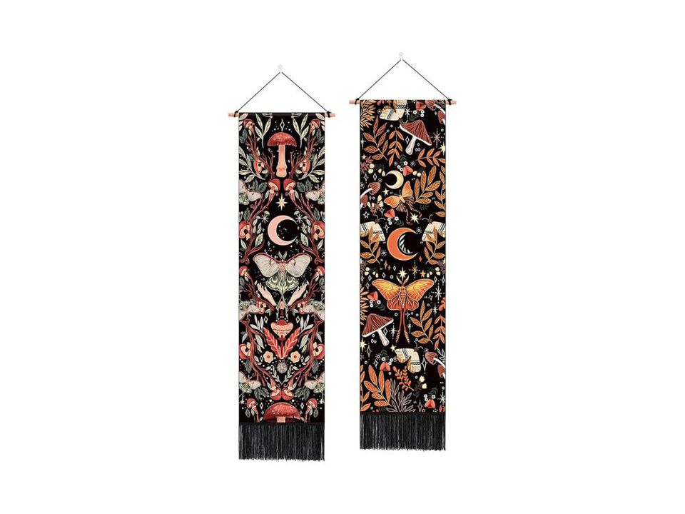 Pack of 2 Mushroom Wall Hanging Decor Boho Tapestries for Bedroom Aesthetic Room