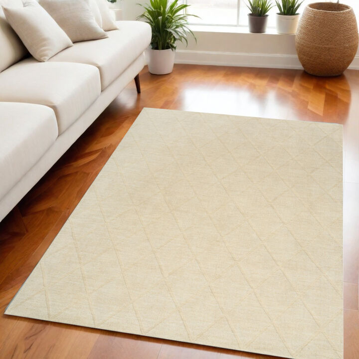 HomeRoots Wool Geometric Area Rug