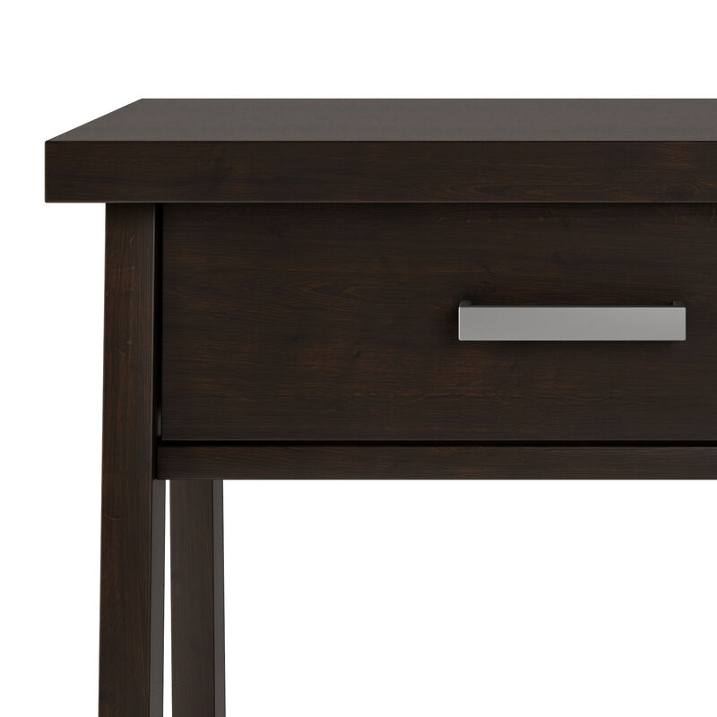 Sawhorse SOLID WOOD 24 inch Wide Modern Industrial Bedside Nightstand Table in Dark Chestnut Brown