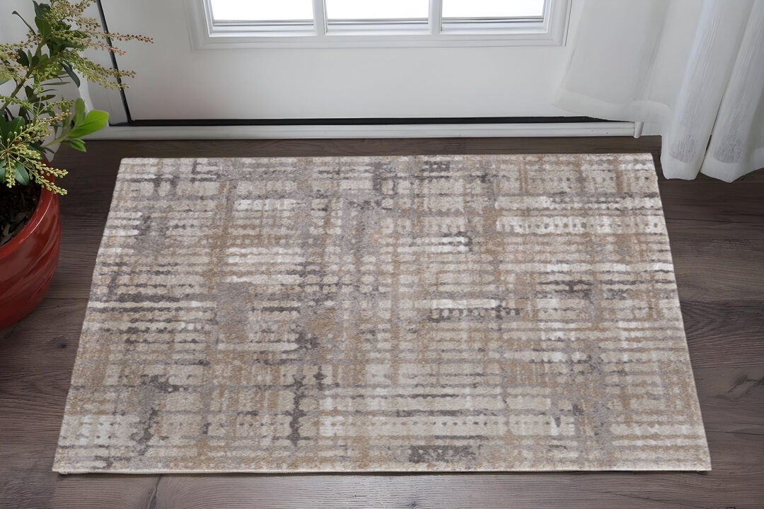 HomeRoots Abstract Distressed Area Rug