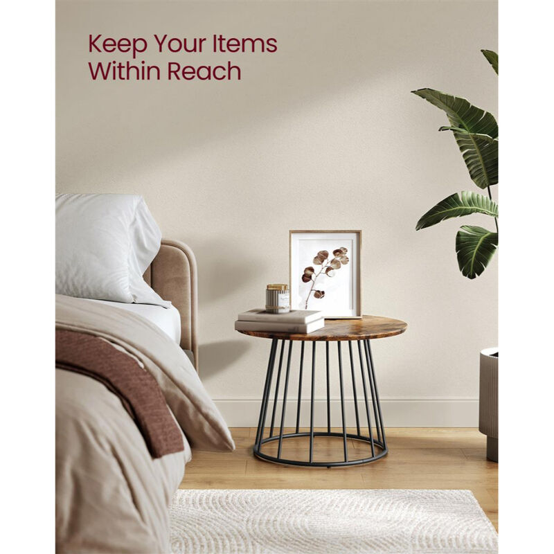 Modern Coffee Table Duo &ndash; Set of 2 Round Tables with Steel Base for Elegant and Functional Living Rooms