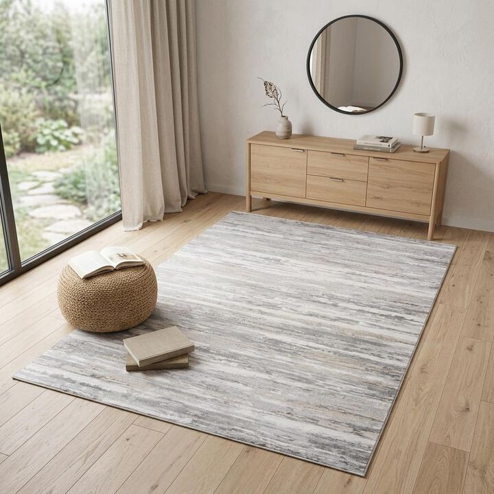 HomeRoots Abstract Distressed Area Rug