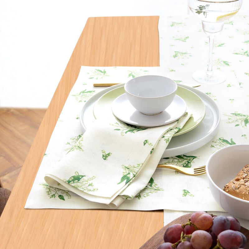 Solino Home 100% Pure Linen Dinner Napkins 20 x 20 Inch Set of 4 - Lily of the Valley
