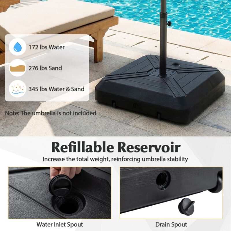 Cantilever Offset Umbrella Base with Wheels for Backyard Poolside image number 4