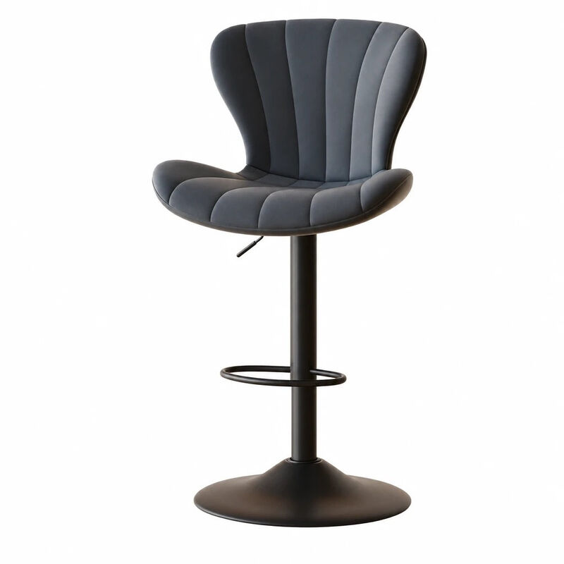 Modern Fabric Swivel Bar Stools Set of 2, Steady Adjustable Counter Height Stools with Back and Footrest, 360&deg; Kitchen Island Chairs for Kitchen Counter, Home Bar image number 0