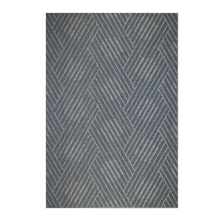 HomeRoots Geometric Stain Resistant Indoor Outdoor Area Rug