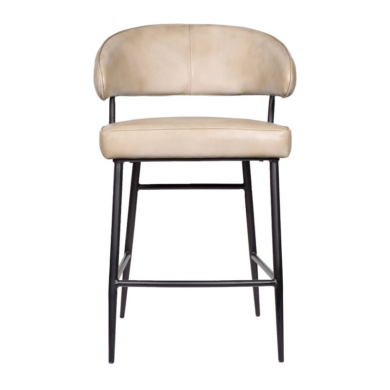 Barrett Genuine Leather Counter Chair in Stone