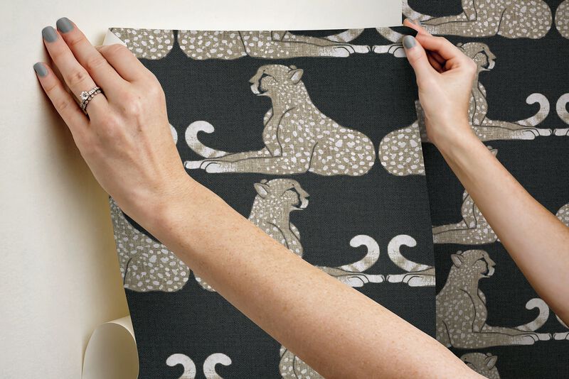 Reclining Cheetahs Black Peel & Stick Wallpaper (Double Roll) image number 4