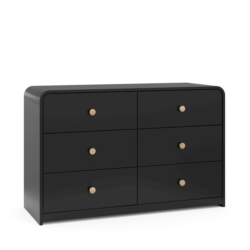 Storkcraft Santos 6-Drawer Dresser (Black with Natural)