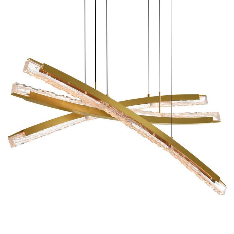 Saber Integrated LED Brass Chandelier