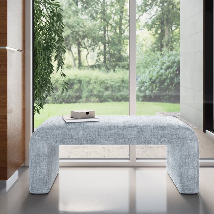 Jofran Sophia Modern Luxury Curved Upholstered Waterfall Jacquard Bench - Small
