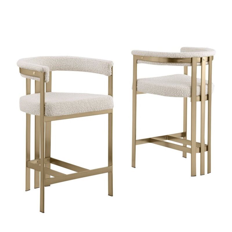 Best Quality Furniture Glam gatsby Cream counter height chairs- Set of 2