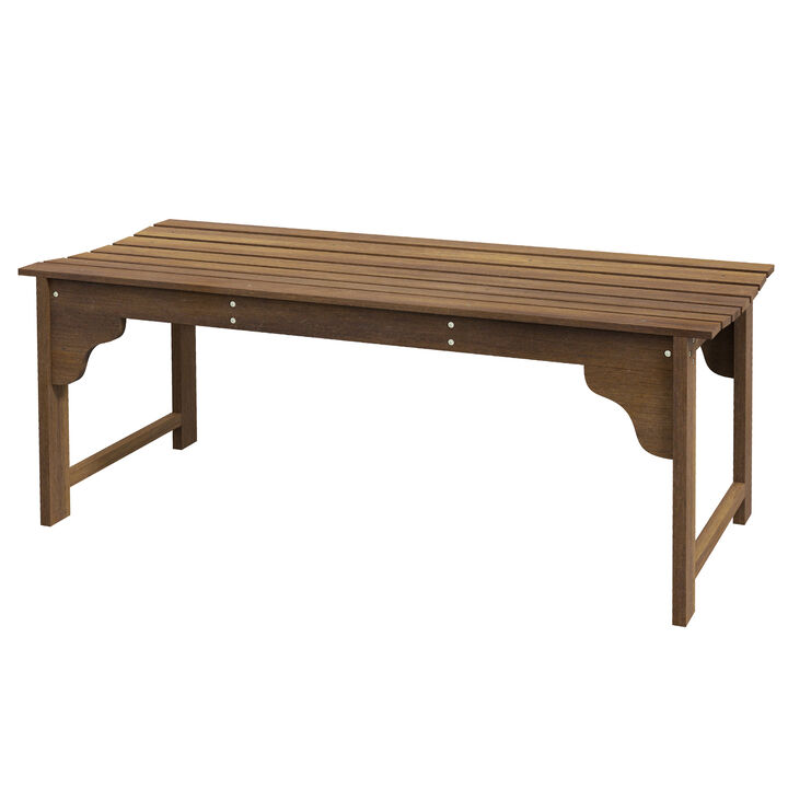 Hivvago Curved Seat Wooden Outdoor Bench for Patio