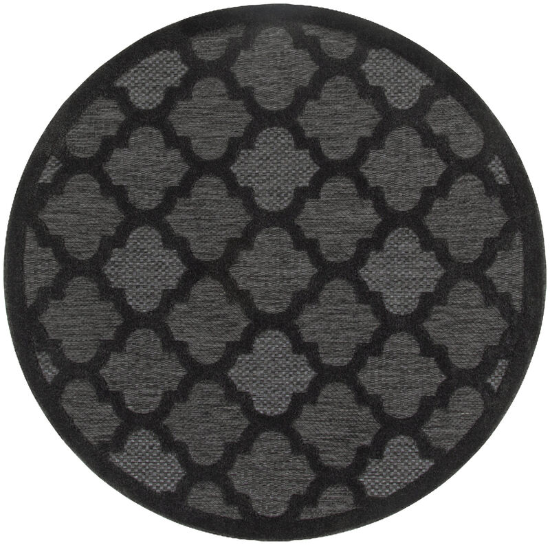 HomeRoots Round Trellis Indoor Outdoor Area Rug image number 2