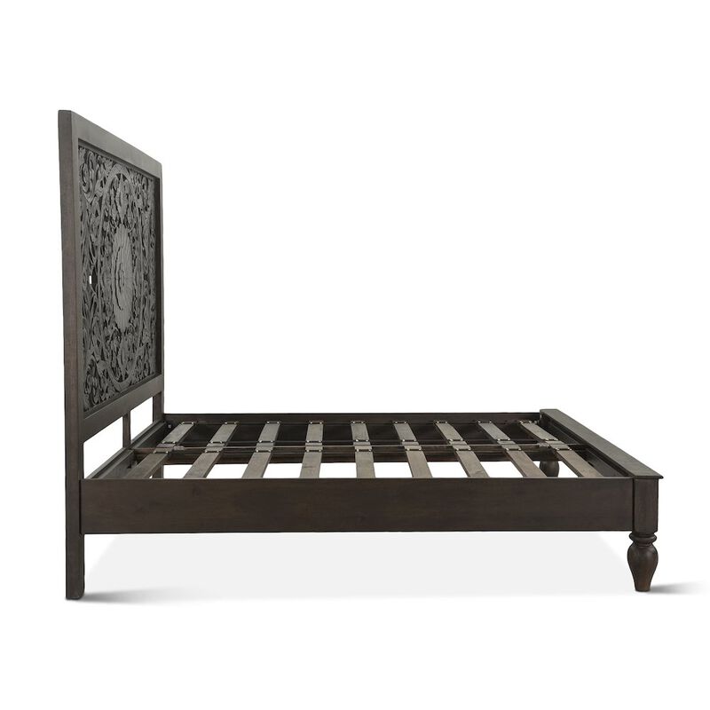 World Interiors Haveli Vintage Brown Mango Wood King Bed