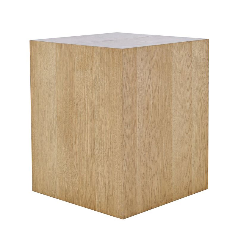 Jofran Laurel Creek Modern Contemporary Square Block Pedestal End Table