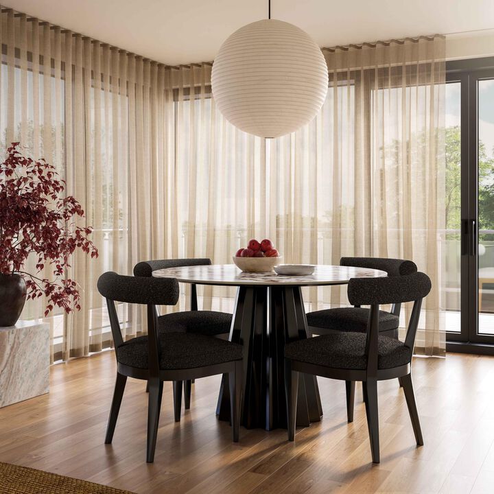 Casafoyer Palla Black Performance Boucle Dining Chair