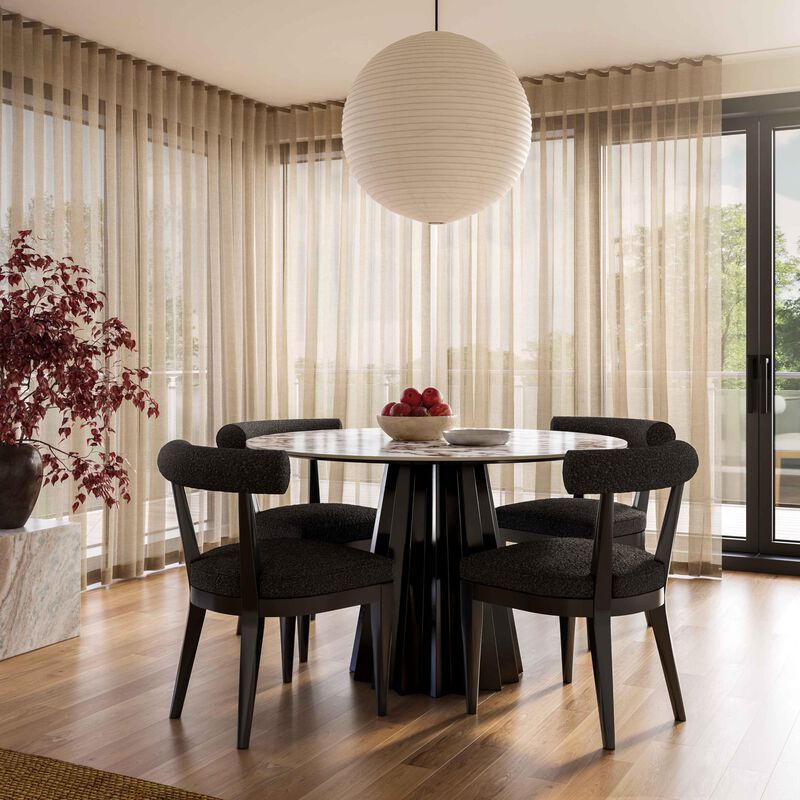 Casafoyer Palla Black Performance Boucle Dining Chair image number 1