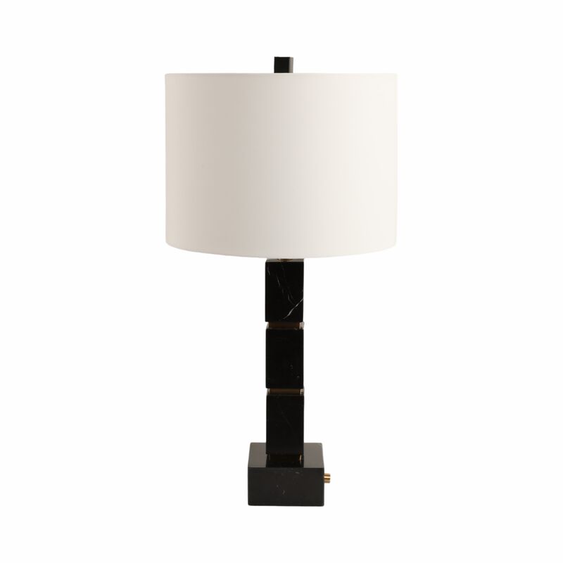 27x14" Stacked Marble Cubes Lamp Base Switch,black image number 3
