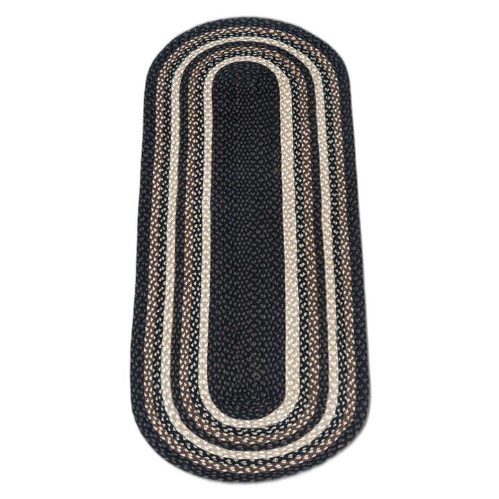 Earth Rugs C-313 Mocha Frappuccino Oval Braided Rug 2 Feet X 6 Feet