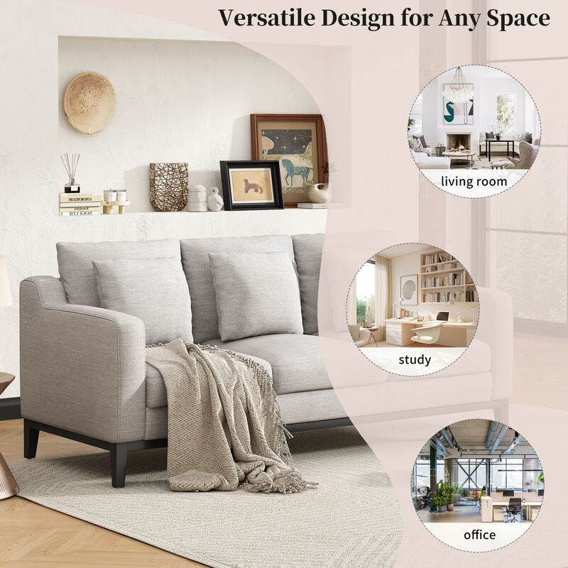 Merax Comfy 3-seat Sofa with Wooden Legs