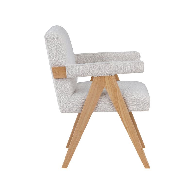 Meridian Furniture Woodloch Cream Boucle Fabric Accent Chair