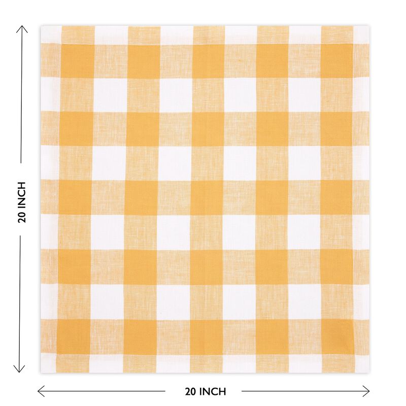 Linen Dinner Napkins - Buffalo Check image number 2